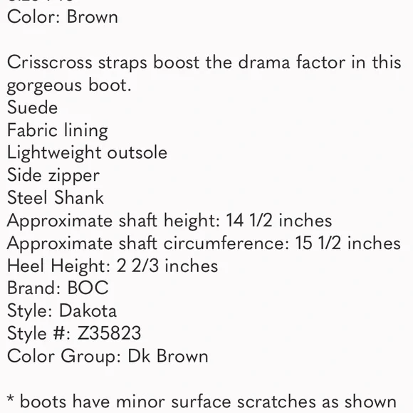 Bøc Dakota brown distressed strap suede tall riding boot Sz 8 - Picture 11 of 12